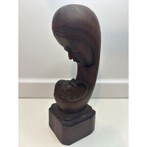 Mother and Child sculpture wooden hand carved Decour items